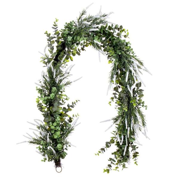 72" Artificial Green Rosemary & Eucalyptus Unlit