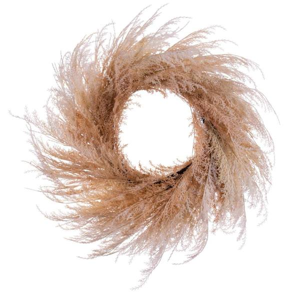 20.5" Artificial Ivory Reed Grass Unlit Wreath