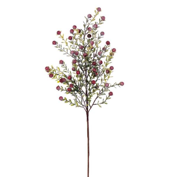 20" Artificial Frosted Red Berry Spray (3 pack)