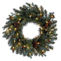 Vickerman 24" Artificial Blue Spruce Pine Cone 50 Warm White Lights