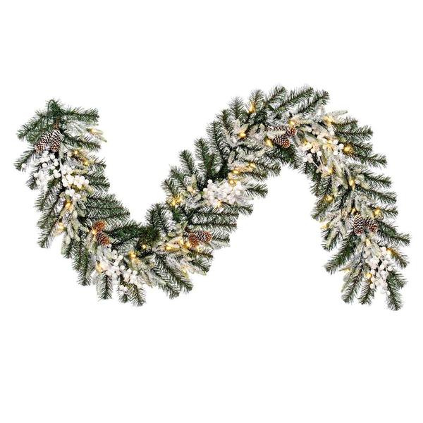 6' x 14" Artificial Frosted Berry Mixed Pine Cone Garland