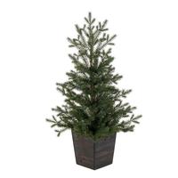 Vickerman 3' x 25" Artificial Potted Hemlock Pine Wood Container