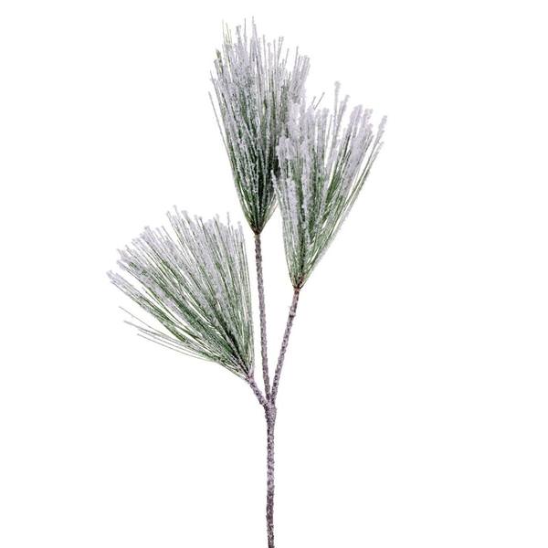 17" Artificial Green Snow Pine Needle Spray (3 Pack)