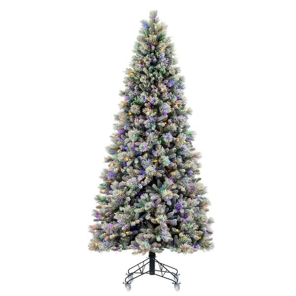 7.5' x 46" Artificial Flocked Jackson Pine 750 Dura-Lit® Multi-Colored Mini Lights