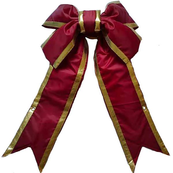 24" x 30" Burgundy / Gold Velvet Indoor Bow