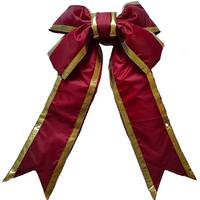 Vickerman 24" x 30" Burgundy / Gold Velvet Indoor Bow
