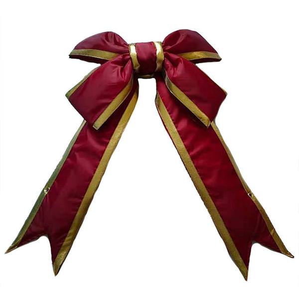 18" x 23" Burgundy / Gold Nylon Bow