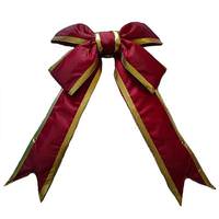 Vickerman 18" x 23" Burgundy / Gold Nylon Bow