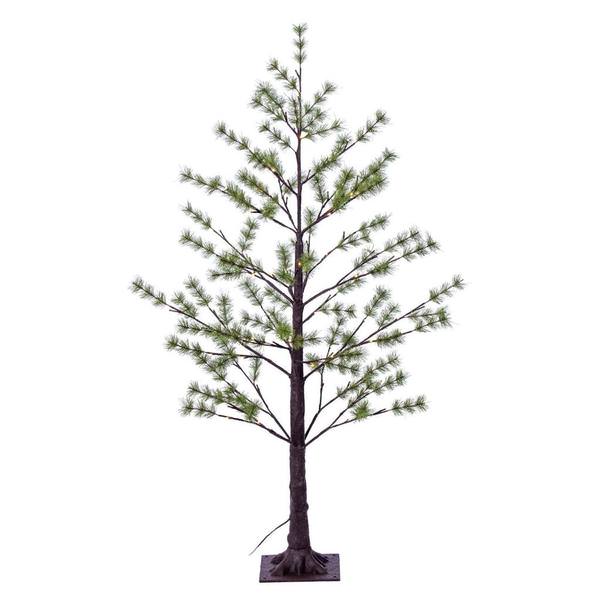 4' LED Warm White Artificial Green Mini Pine 