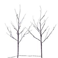 Vickerman 2.5' 2 Piece LED Warm White Artificial Frosted Brown Twig Tree
