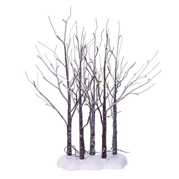 2.5' 5 Piece LED Warm White Artificial Frosted Brown Twig Tree