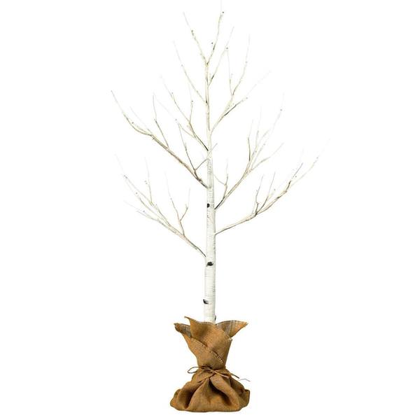 4' LED Warm White Artificial Birch Twig Tree