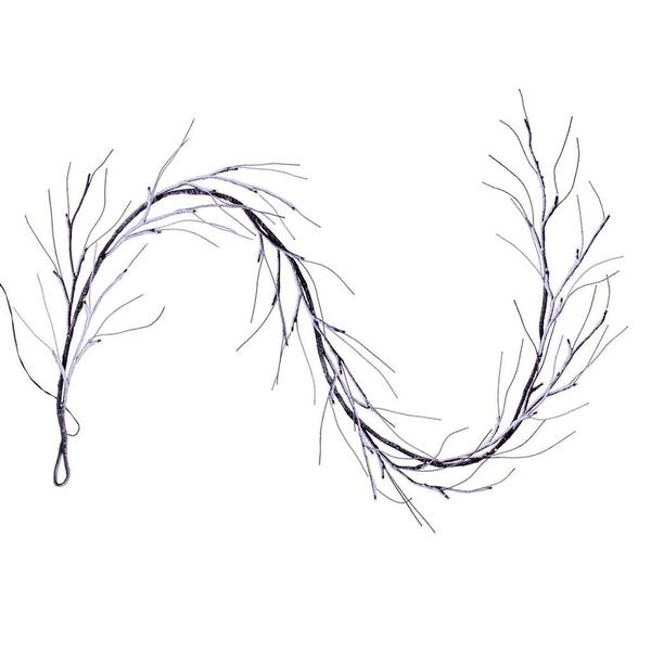 6' LED Warm White Battery Operated Artificial Frosted Brown Twig Tree