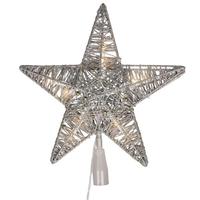 Vickerman 10 Light 12.5" Silver 5 Pointed Star Christmas Tree Topper