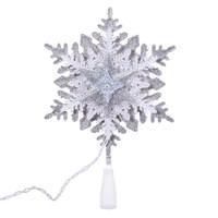 Vickerman 13.5" LED Silver / White Snowflake Tree Top