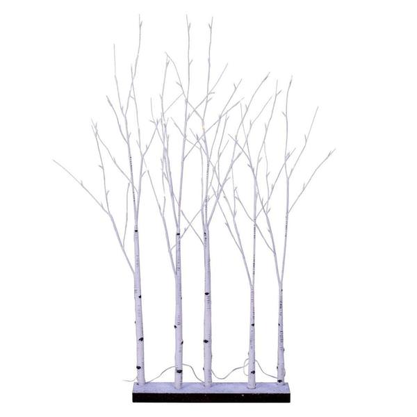 4' 5 Piece LED Warm White Artificial Birch Twig Tree