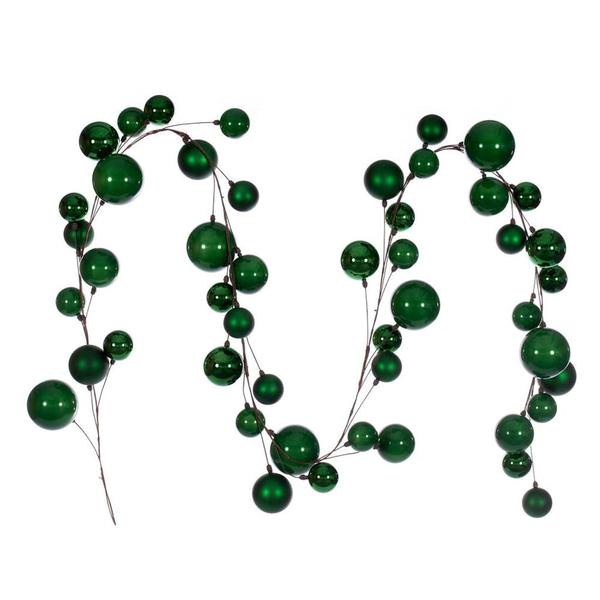 10' Green Pearl Branch Ball Wire Garland