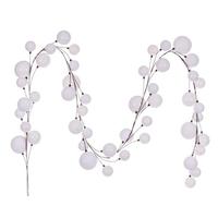 Vickerman 10' White Assorted Ball Branch Wire Garland
