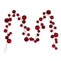 Vickerman 10' Red Assorted Ball Branch Wire Garland