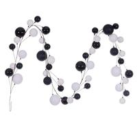 Vickerman 10' White / Black Assorted Ball Branch Wire Garland