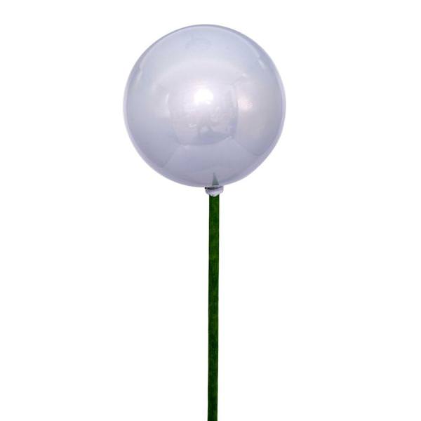 3" x 18" Silver Pearl Ball UV Coated Stick (12 Pack)