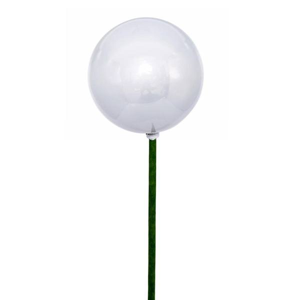 3" x 18" White Pearl Ball UV Coated Stick (12 Pack)