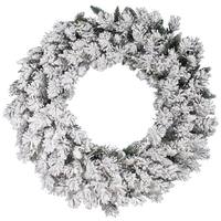 Vickerman 48" Artificial Flocked Snow Ridge Unlit Wreath