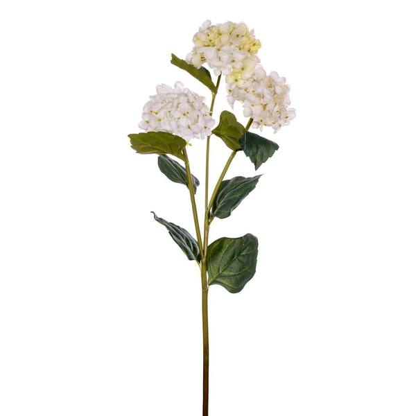 33" Artificial White Hydrangea Three Flower Heads Spray (2 Pack)