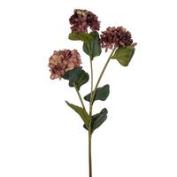 Vickerman 33" Artificial Coffee with Purple Highlights Hydrangea Three Flower Heads Spray (2 Pack)