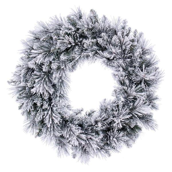 30" Flocked Jackson Pine Wreath Unlit