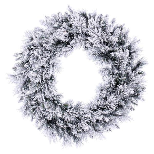 36" Flocked Jackson Pine Wreath Unlit