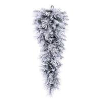 Vickerman 36" Artificial Flocked Jackson Pine Unlit Teardrop