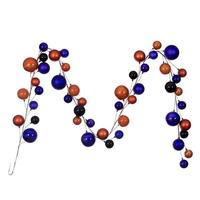 Vickerman 10' Purple / Orange / Black Assorted Ball Branch Wire Garland