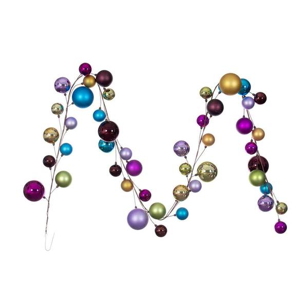 10' Multi-Colored Assorted Ball Branch Wire Garland