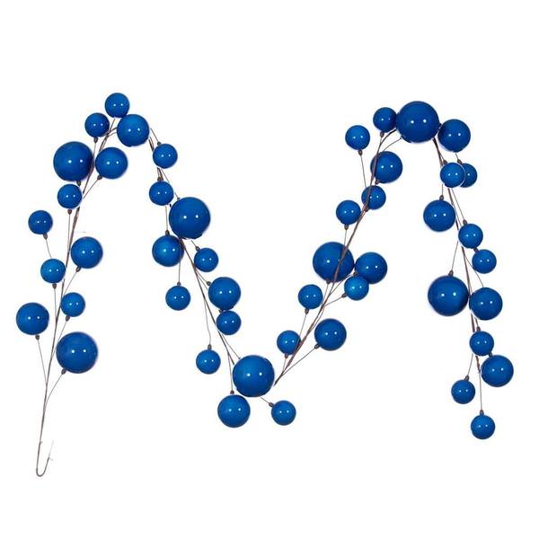 10' Blue Pearl Branch Ball Wire Garland
