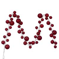 Vickerman 10' Red Pearl Branch Ball Wire Garland