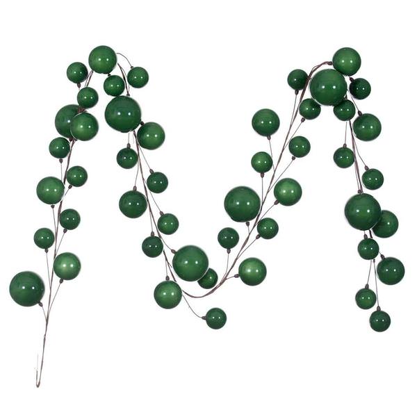 10' Green Pearl Branch Ball Wire Garland