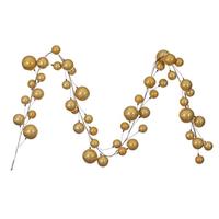 View 10' Gold Pearl Branch Ball Wire Garland