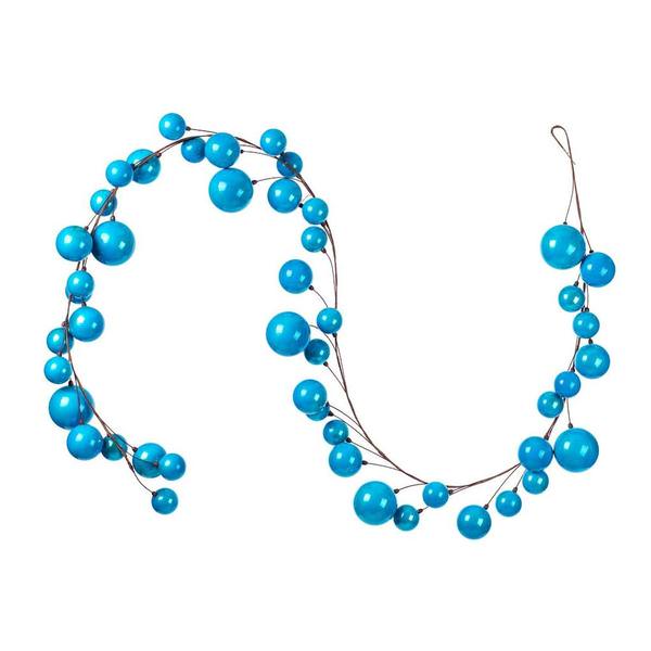 10' Turquoise  Pearl Branch Ball Wire Garland