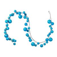 View 10' Turquoise  Pearl Branch Ball Wire Garland