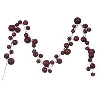 Vickerman 10' Wine Pearl Branch Ball Wire Garland