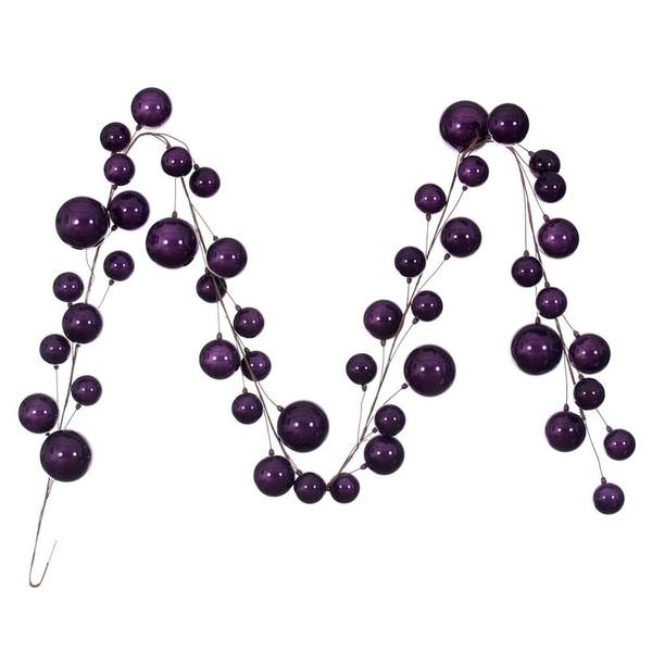 10' Plum Pearl Branch Ball Wire Garland
