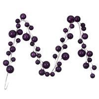 Vickerman 10' Plum Pearl Branch Ball Wire Garland