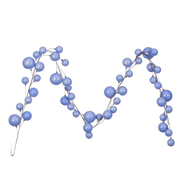 10' Periwinkle Pearl Branch Ball Wire Garland