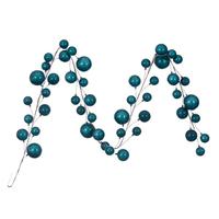 Vickerman 10' Dark Teal Pearl Branch Ball Wire Garland