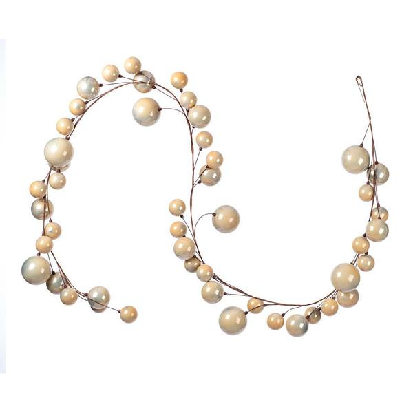 10' Oat Pearl Branch Ball Wire Garland