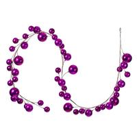Vickerman 10' Fuchsia Pearl Branch Ball Wire Garland