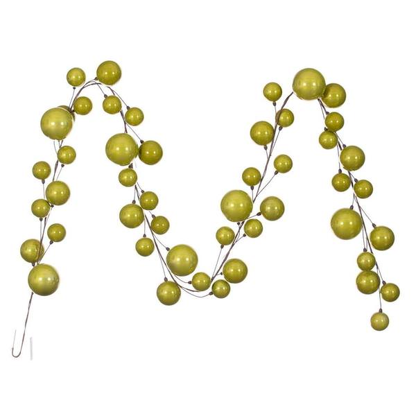 10' Lime Pearl Branch Ball Wire Garland