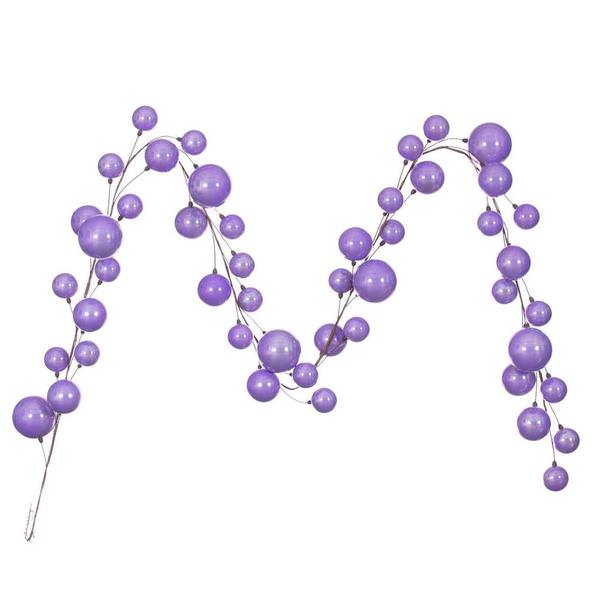 10' Lavender Pearl Branch Ball Wire Garland
