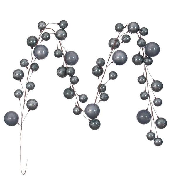 10' Pewter Pearl Branch Ball Wire Garland